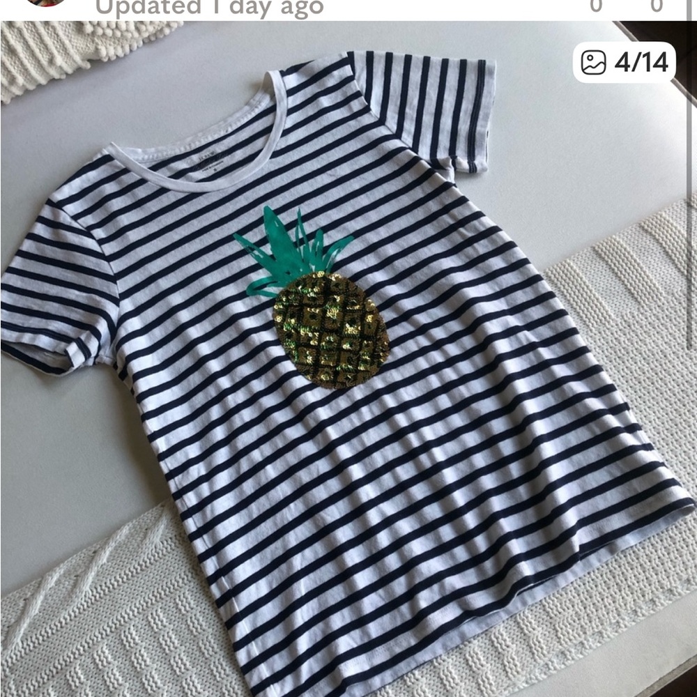 J. Crew Sequined Pineapple Women Tee